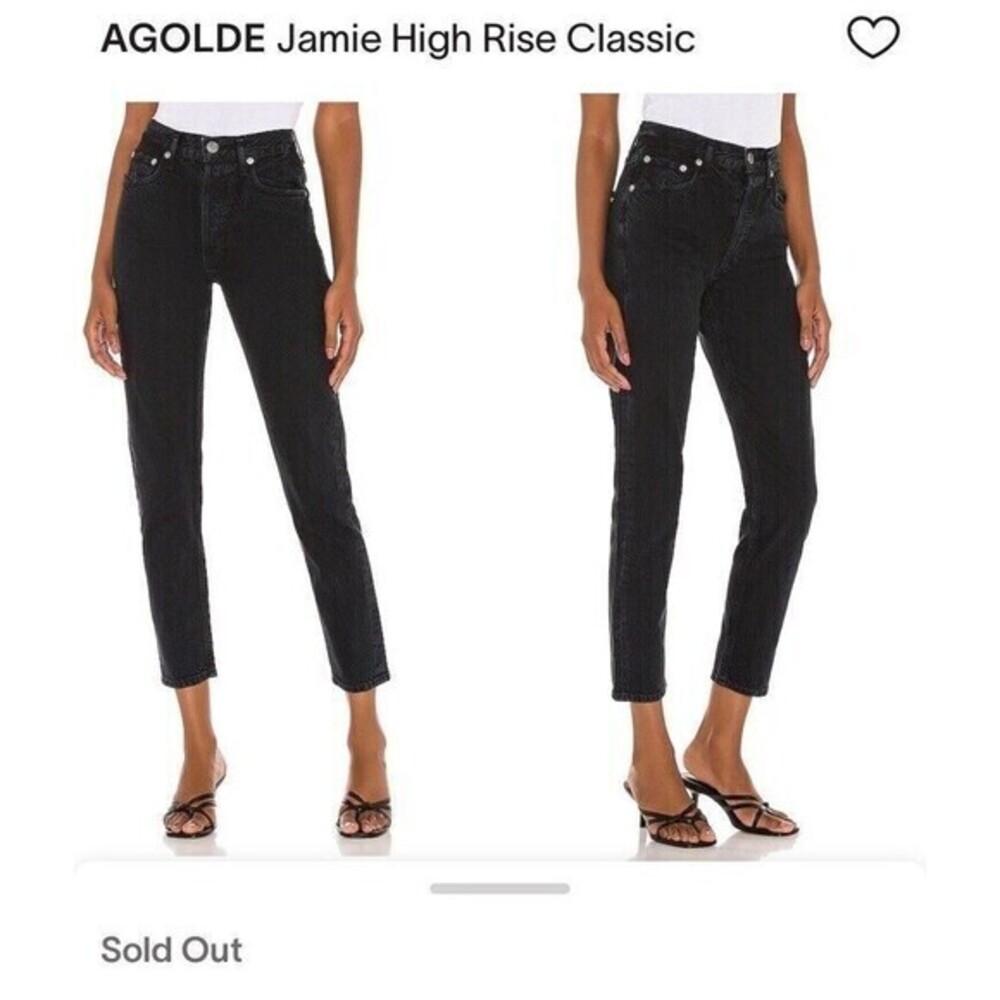 Agolde Jamie High Rise Classic Jeans - Black